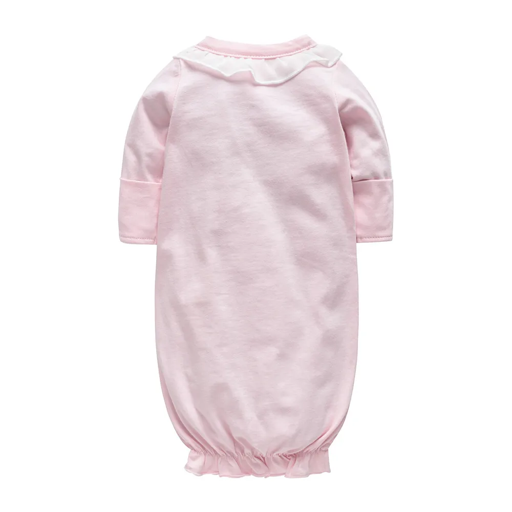 Alternative view of Kavkas Baby Girls Rompers Long Sleeve Pink Cotton Babies Sleepwear Girl Pajamas Newborn 0-3 months Baby Clothing