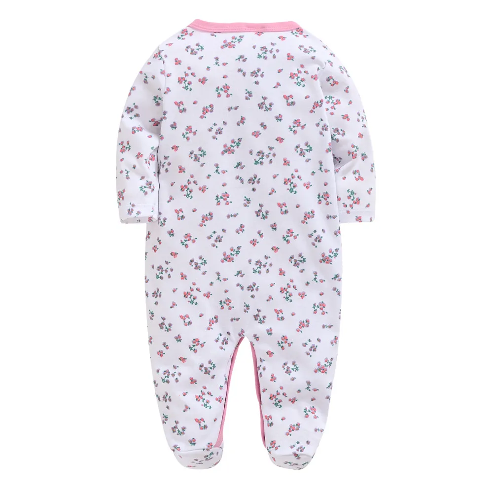 Alternative view of Kavkas Newborn Baby Girls Rompers 100% Cotton Long Sleeve 0-12 Months Cartoon Print Flower baby Clothing