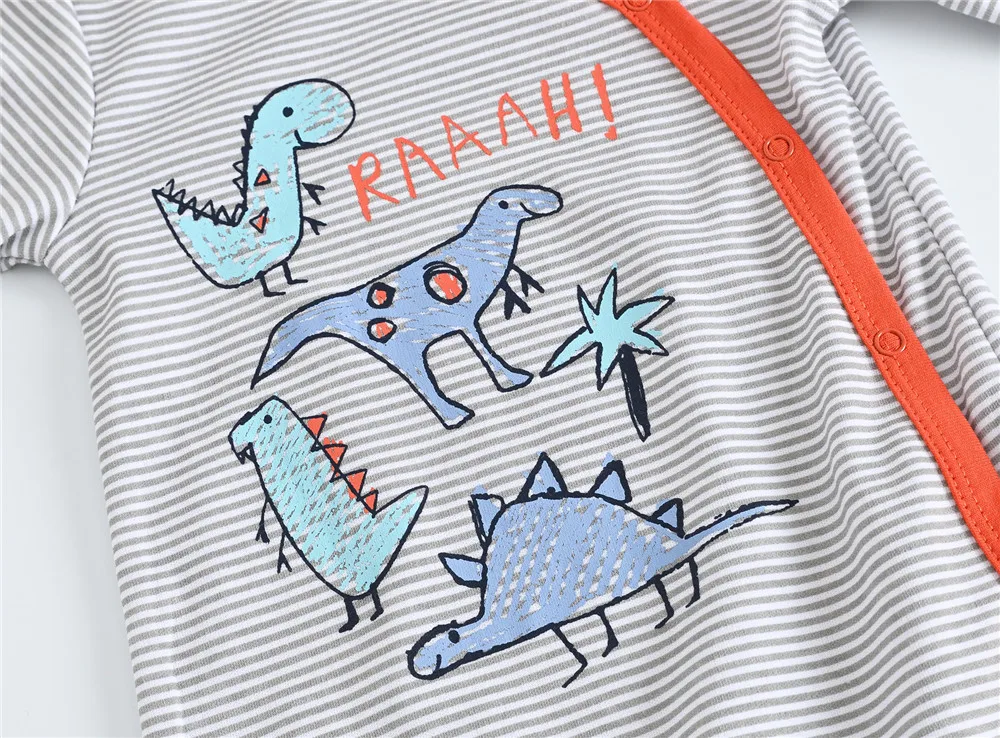 Kavkas Long Sleeve Newborn Cotton Baby Boy Romper 0-12 Months O-Neck Cartoon Print Casual Baby Clothes