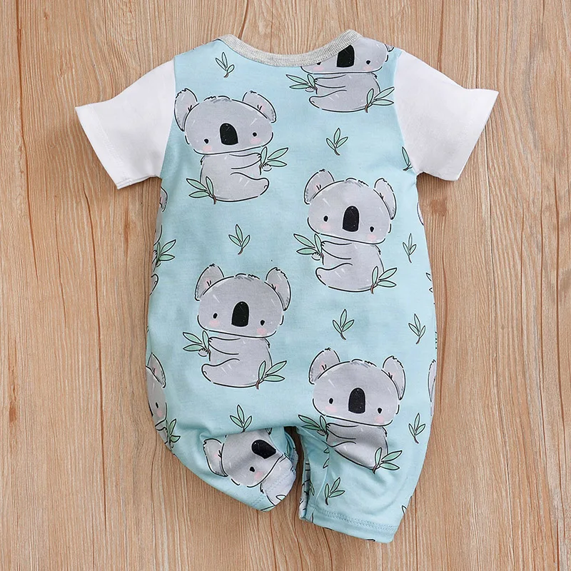 Alternative view of Newborn Baby Clothes Girl Boy koala print Jumpsuit Summer Short Sleeve Romper 0-18 Month Infant Toddler Pajamas One Piece Outfit