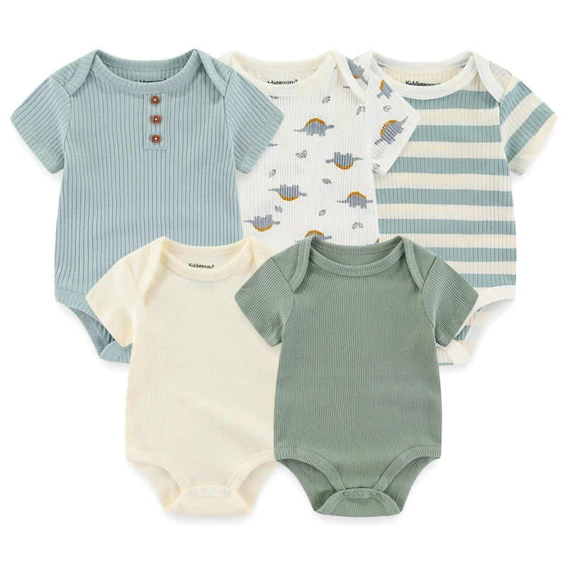 2023 Unisex Solid Color 5Pieces Baby Girl Clothes Cotton Newborn Bodysuits Cartoon Print Baby Boy Clothes Set Summer Bebes 2023 Unisex Solid Color 5Pieces Baby Girl Clothes Cotton Newborn Bodysuits Cartoon Print Baby Boy Clothes Set Summer Bebes