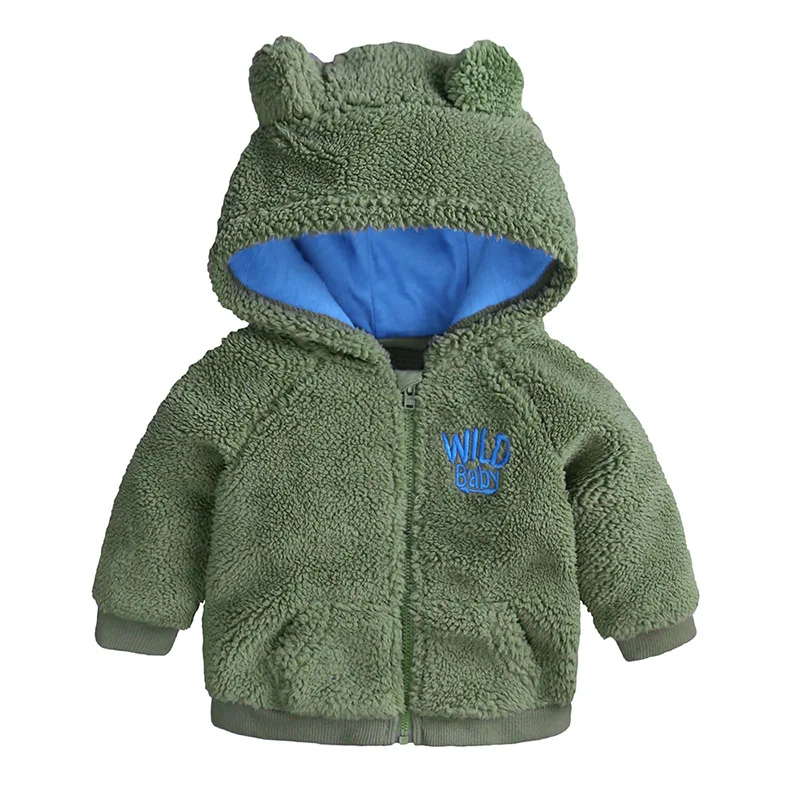 Alternative view of Baby Hoodie Infant Boy Winter Thick Clothes Bear Girl Zipper Sweatshirt Long Sleeve Newborn Jacket For Kids 0 To 3 6 9 12 Months