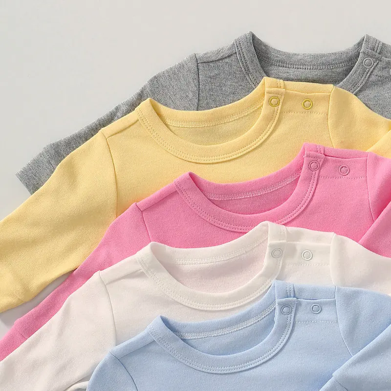 Alternative view of Newborn Baby Clothing 0 To 3 Months Jumpsuit Sets Solid Color Romper Hat Bib Towel Gloves Accessory Suits Baby Boy Girls Outfits