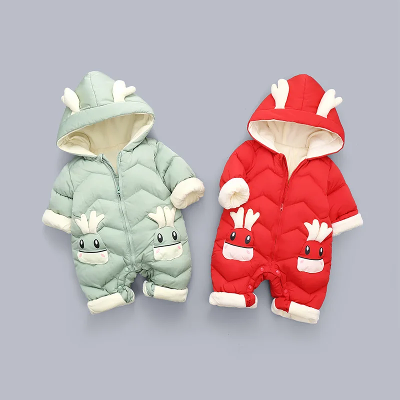Alternative view of 2024 New born Baby Girl clothes Winter Snowsuit Plus Velvet Thick Baby Boys Jumpsuit 0-3 Years Romper boy Overalls Toddler Coat