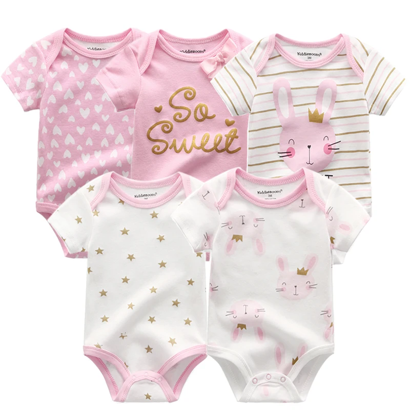 Alternative view of Baby Girls bodysuits short Sleeve cotton Bunny overalls infantis clothes Newborn boys baby Roupas de bebe outfit clothing