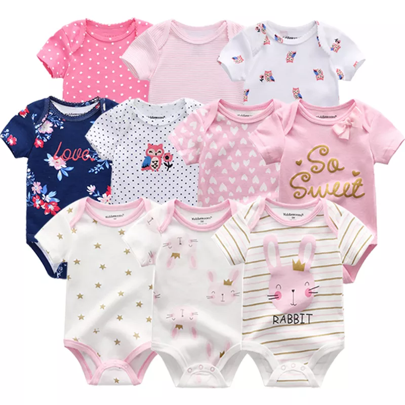Baby Girls bodysuits short Sleeve cotton Bunny overalls infantis clothes Newborn boys baby Roupas de bebe outfit clothing