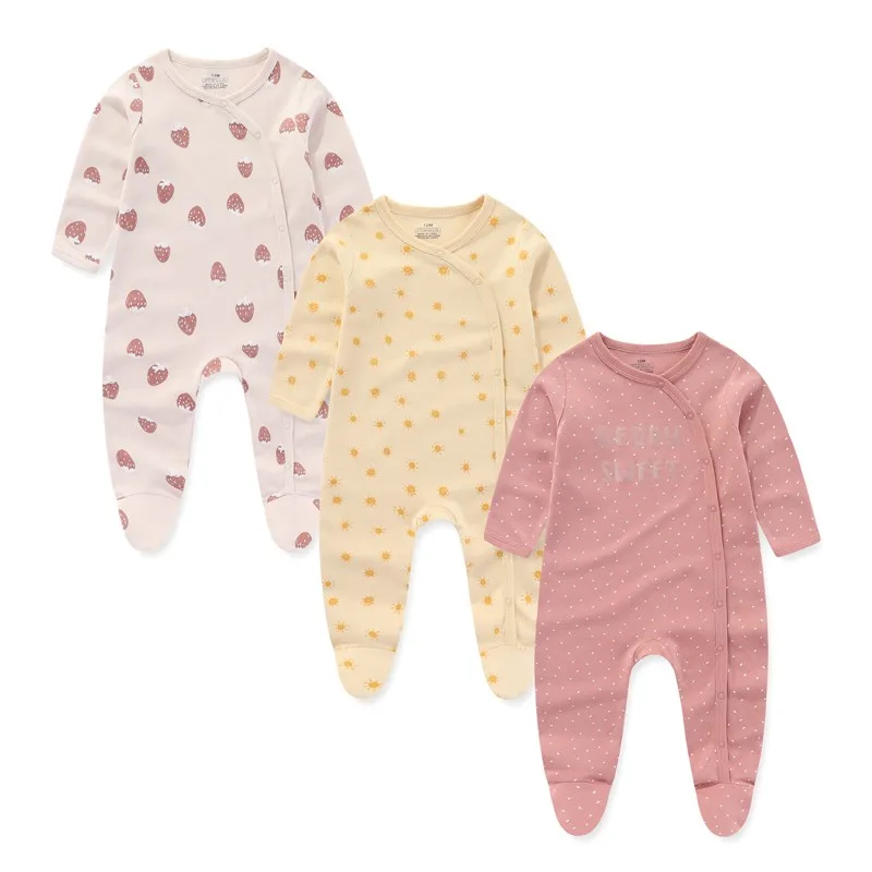 Alternative view of Newborn Baby Boy Clothes Sets 3Pieces 100%Cotton Baby Girl Clothes Long Sleeve Autumn Rompers Cartoon Zipper Spring Bebes