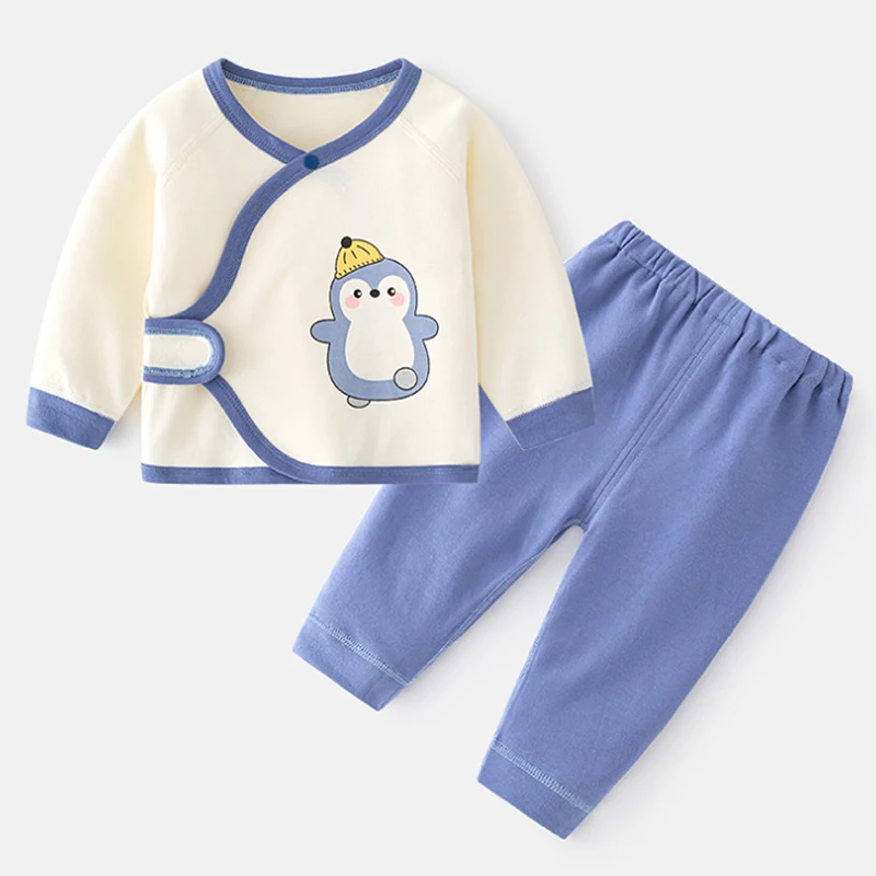 2Piece Spring Fall Newborn Baby Girl Clothes 0 To 3 Months Cartoon Cute Print Cotton Soft Top+Pants Infant Boy Outfit Set BC290