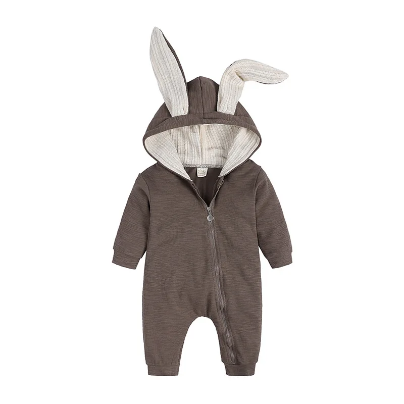 Alternative view of Baby Rompers Boys Girls Newborn 0 to 3 6 9 12 18 Months Boutique Cotton Long Sleeve Rabbit Ear Infant Onesie Spring Fall Clothes