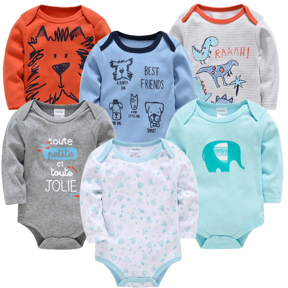Alternative view of 2023 Baby Girls Clothes 3 6 pcs/lot pour nouveaux Cotton Long Sleeve Girl Bodysuit 0-24 Months Newborn Boys Clothing Toddler
