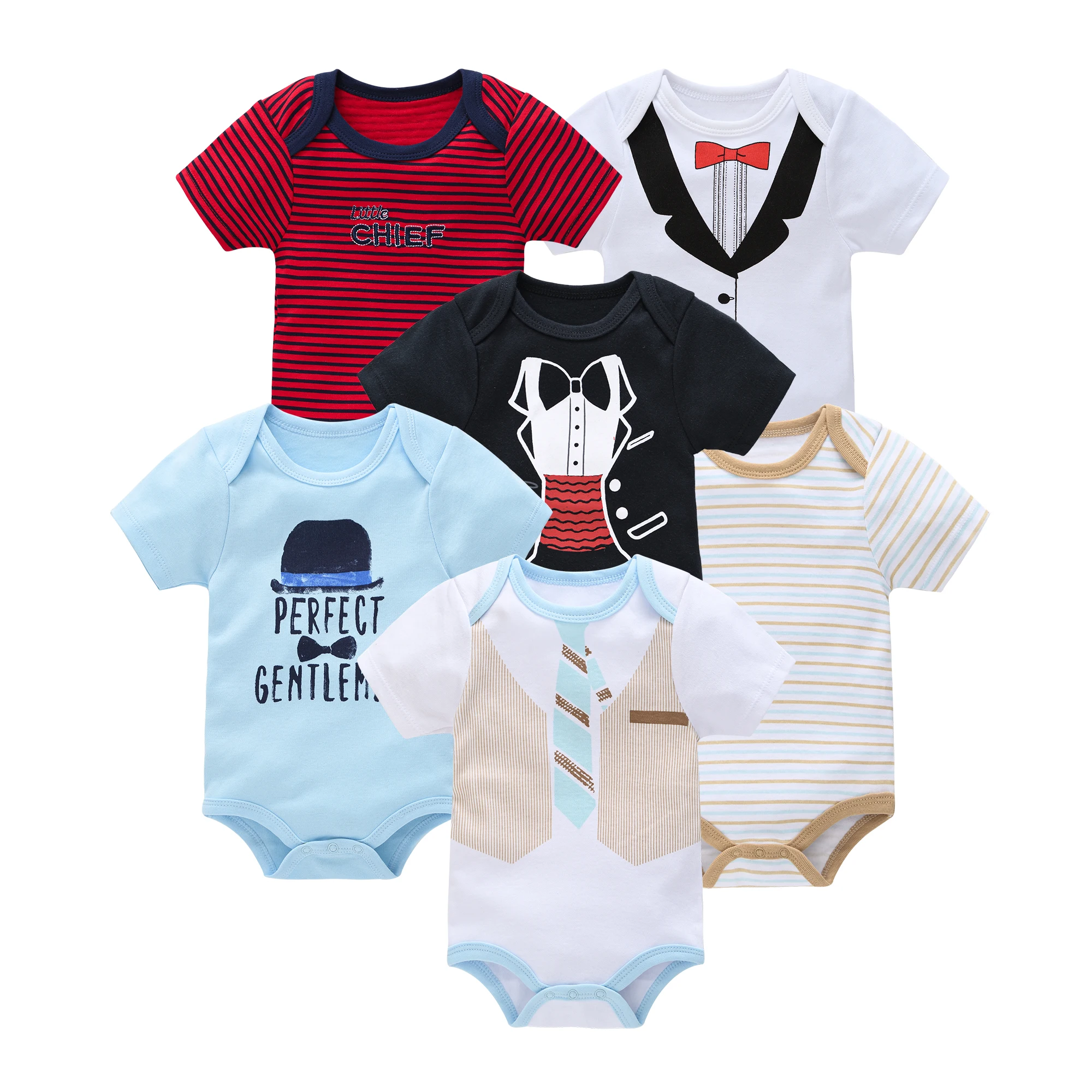 Alternative view of Baby Girls Clothes 3 6 pcs/lot pour nouveaux Cotton Short Sleeve Girl Bodysuit 0-12 Months Newborn Boys Clothing Toddler