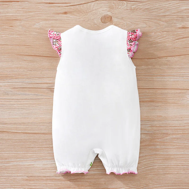 Alternative view of Newborn Baby Romper Pink deer print Baby girl clothes summer sleeveless One piece high quality For Toddler Outfits 0-18 months