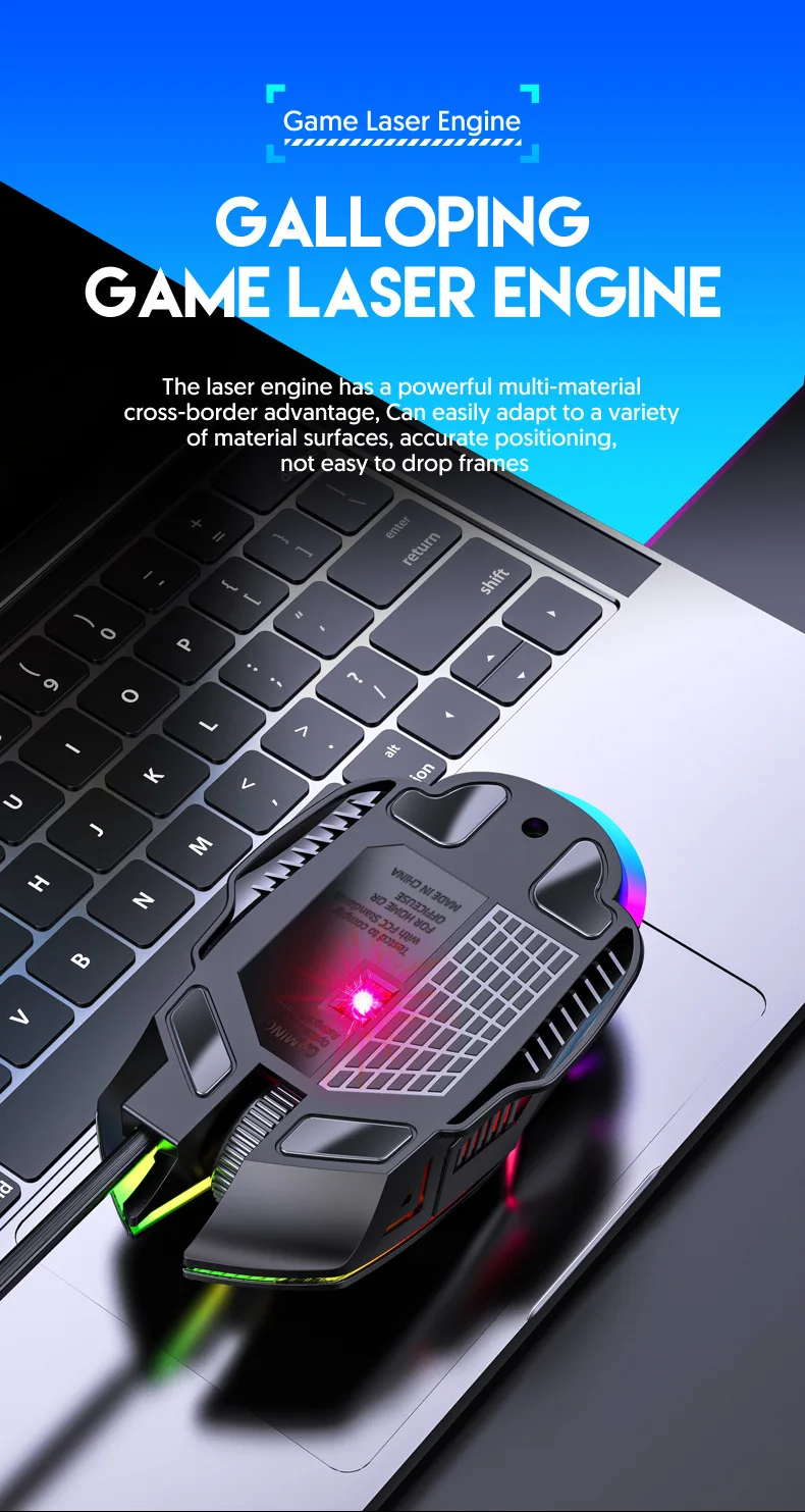 New USB Mouse Computer Wired Mouse Gaming Wired Mouse Glow Mute Mouse Office Gaming Universal PC Mouse Gamer Laptop Accessories