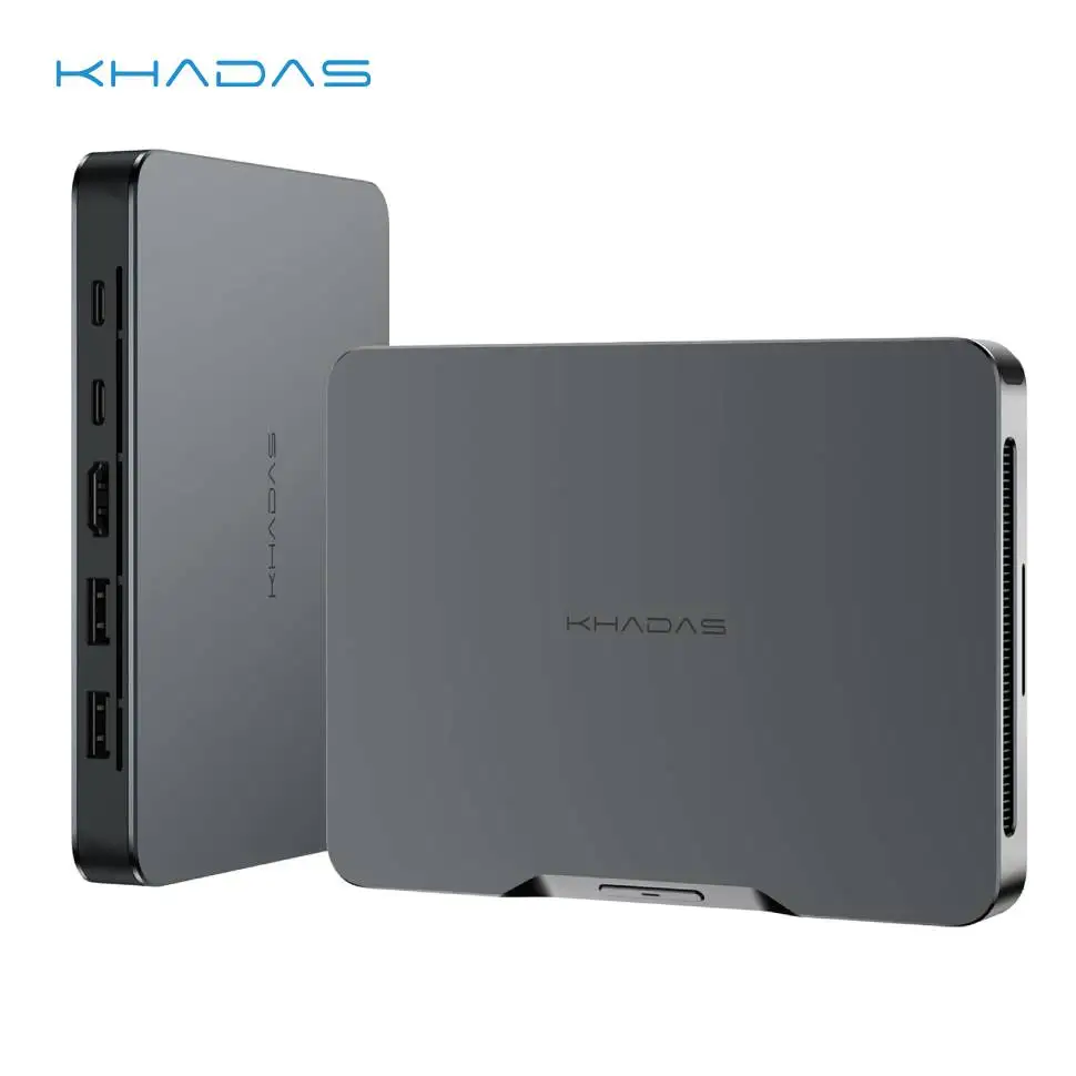 Khadas Mind Mini PC, Intel Core i7-1360P 5.0GHz Micro Desktop Computer with 5.55Wh Standby Battery, 32GB+1TB WiFi 6E, BT5.3