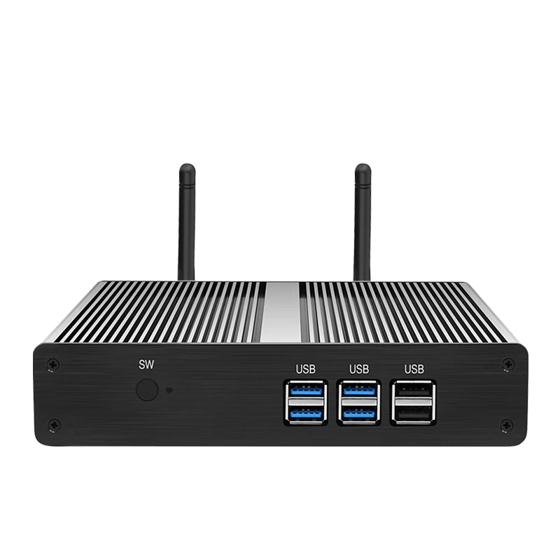 Alternative view of Tolibek Fanless HTPC Mini PC Intel Core i3 7100U i5 4200U Celeron 2955U DDR3L Windows 10 Pro minipc Office Desktop Computer WiFi