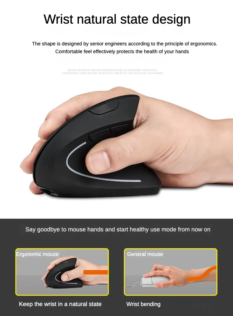 3 Levels DPI for Laptop, PC, Computer, Desktop, Notebook, Specially for Right-handers Wireless Vertical Mouse 3 Levels DPI for Laptop, PC, Computer, Desktop, Notebook, Specially for Right-handers Wireless Vertical Mouse