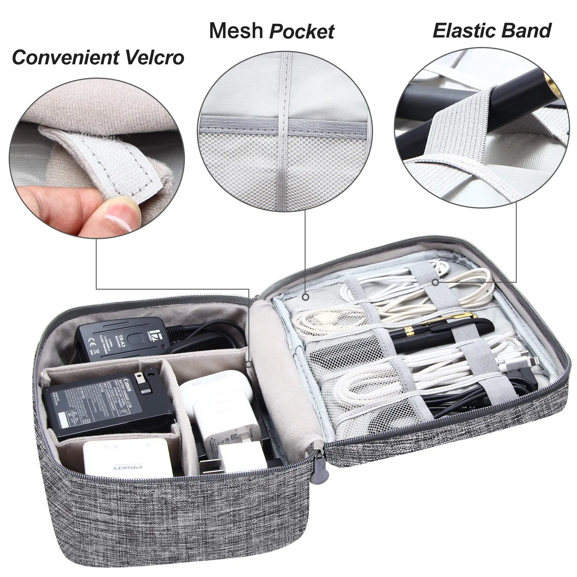 Alternative view of Portable Digital Storage Bag USB Gadget Waterproof Cable Organizer Pouch Electronics Devices Accessories Pack Supplies
