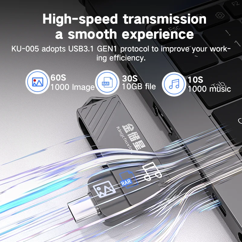 Alternative view of High Speed Solid State USB Drive 1TB Mobile Phone Hard Drive Type-C Dual Interface Mobile Computer Large Capacity USB Drive 512G