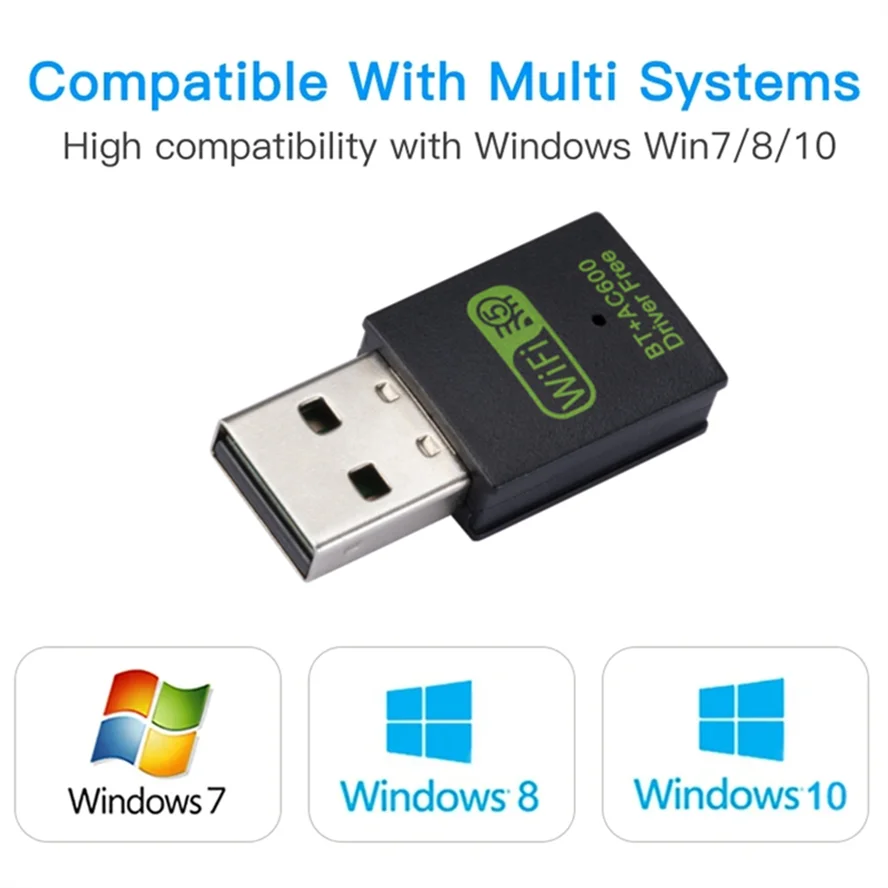 600Mbps USB WiFi Bluetooth Adapter Dual Band 2.4/5.8Ghz Wireless External Receiver RTL8821CU WiFi Dongle for PC Laptop Desktop 600Mbps USB WiFi Bluetooth Adapter Dual Band 2.4/5.8Ghz Wireless External Receiver RTL8821CU WiFi Dongle for PC Laptop Desktop