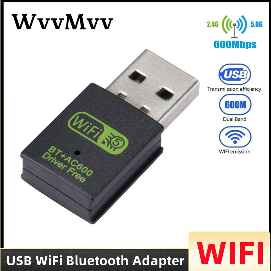 600Mbps USB WiFi Bluetooth Adapter Dual Band 2.4/5.8Ghz Wireless External Receiver WiFi Dongle 150Mbps for PC/Laptop/Desktop