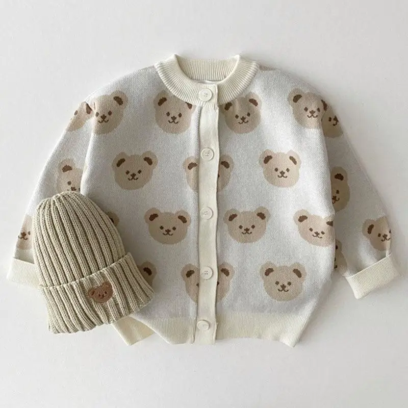 Alternative view of Toddler Baby Boy Knitwear Children Cardigans Girls Clothes Cartoon Bear Knit Sweater Kids Jackt Autumn Coat Outerwear For 0-4Y