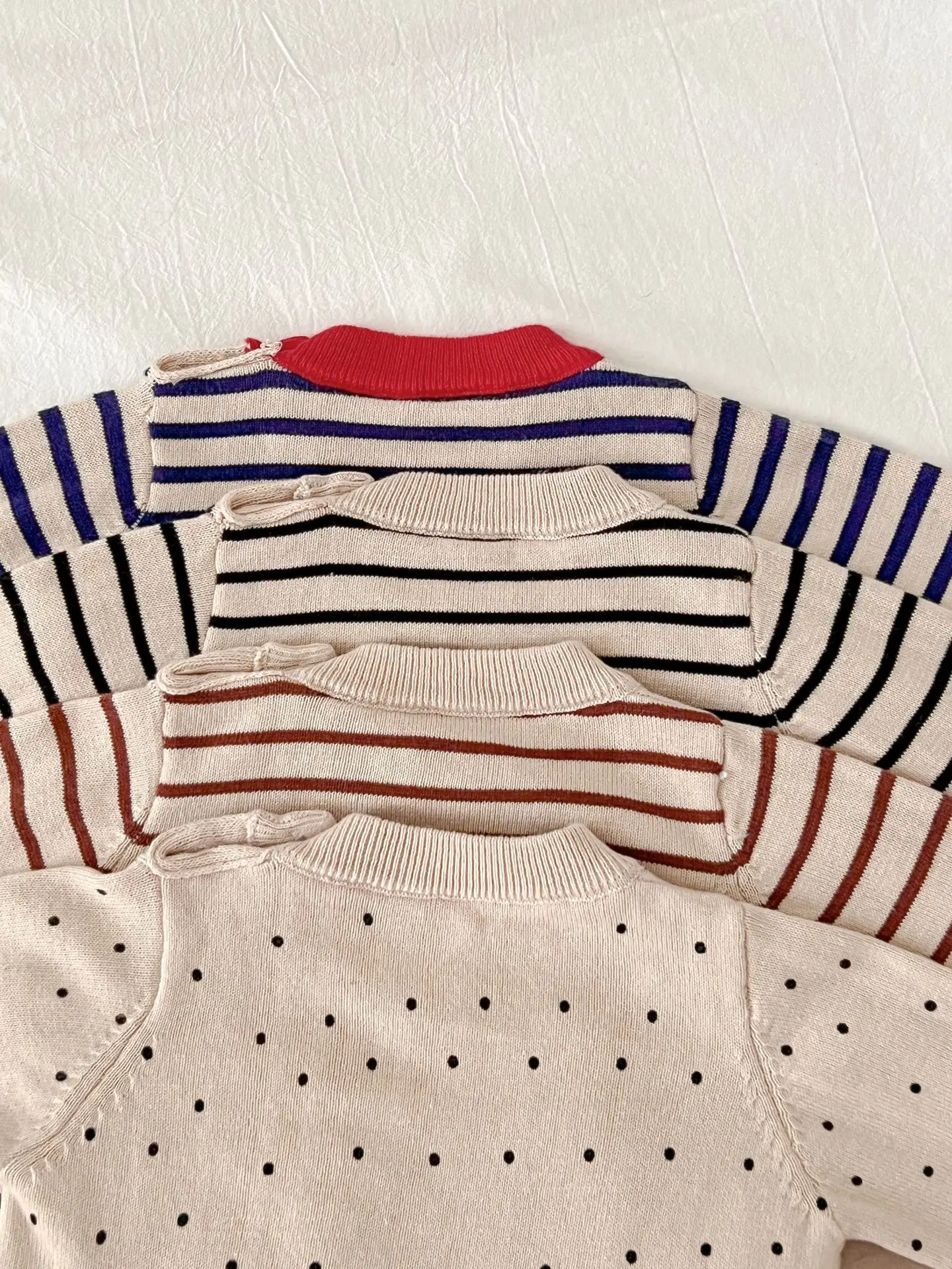 Spring And Autumn Newborn Infant Baby Boys And Girls Knit Top Shirt Stripe Round Dot Sweater Kids Fashion Baby Clothing Spring And Autumn Newborn Infant Baby Boys And Girls Knit Top Shirt Stripe Round Dot Sweater Kids Fashion Baby Clothing