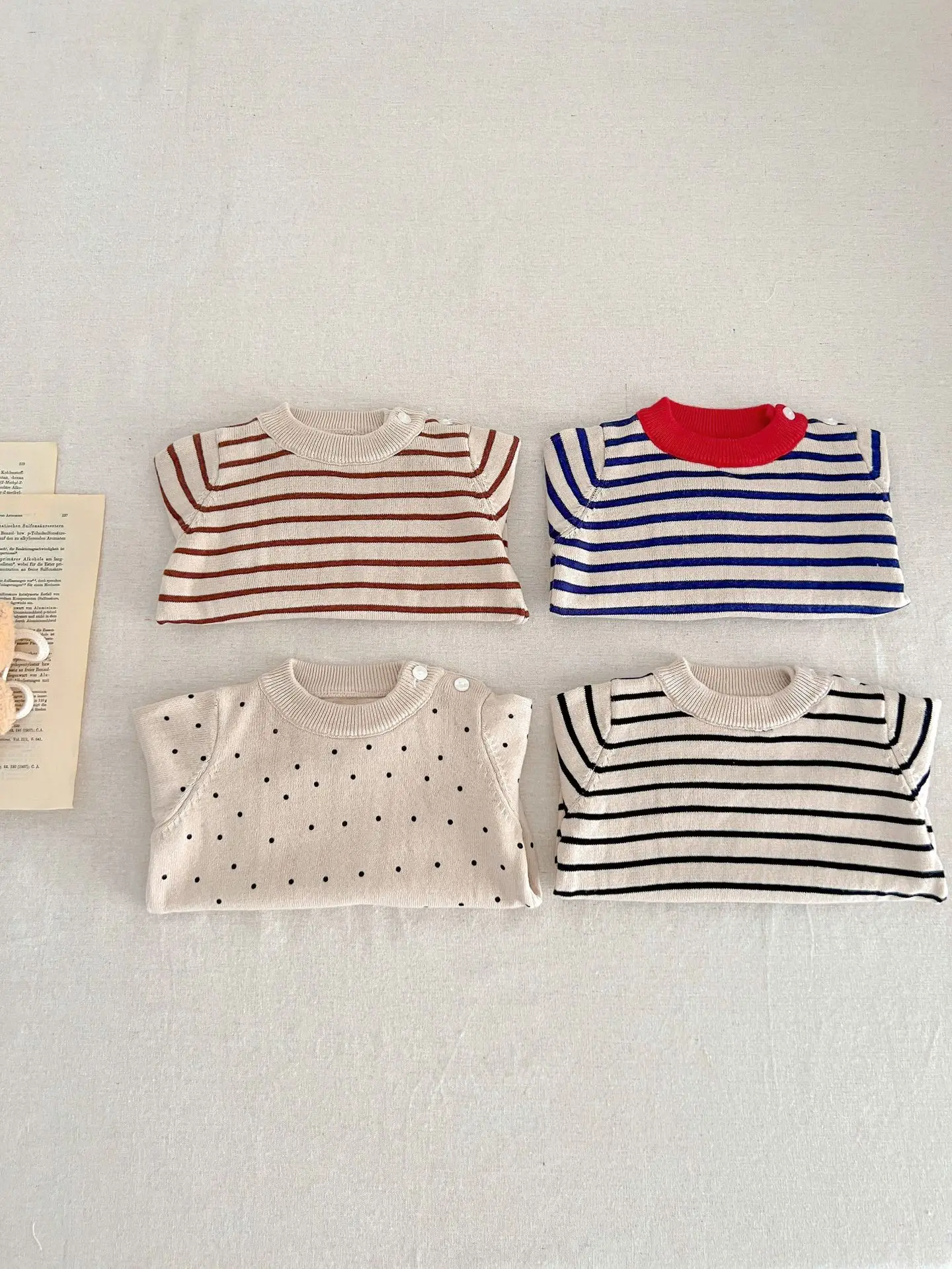 Spring And Autumn Newborn Infant Baby Boys And Girls Knit Top Shirt Stripe Round Dot Sweater Kids Fashion Baby Clothing Spring And Autumn Newborn Infant Baby Boys And Girls Knit Top Shirt Stripe Round Dot Sweater Kids Fashion Baby Clothing