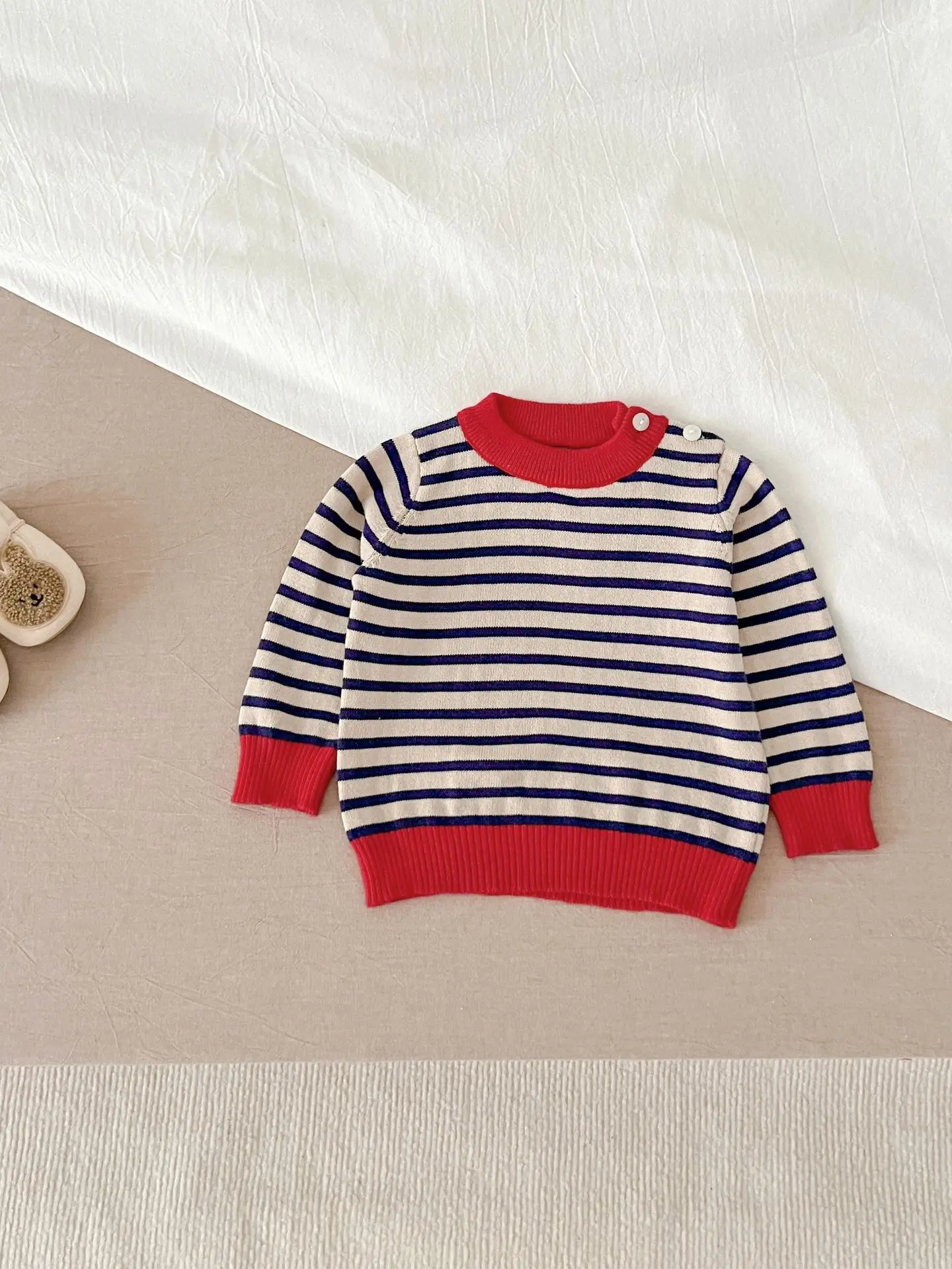 Spring And Autumn Newborn Infant Baby Boys And Girls Knit Top Shirt Stripe Round Dot Sweater Kids Fashion Baby Clothing Spring And Autumn Newborn Infant Baby Boys And Girls Knit Top Shirt Stripe Round Dot Sweater Kids Fashion Baby Clothing