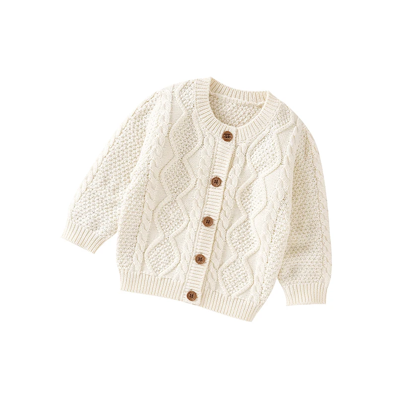 Fresh Solid Color Long Sleeve O-neck Knit Cotton Spring & Autumn Newborn Baby Boys & Girls Sweater For 6-36M Infant Sweatshirt