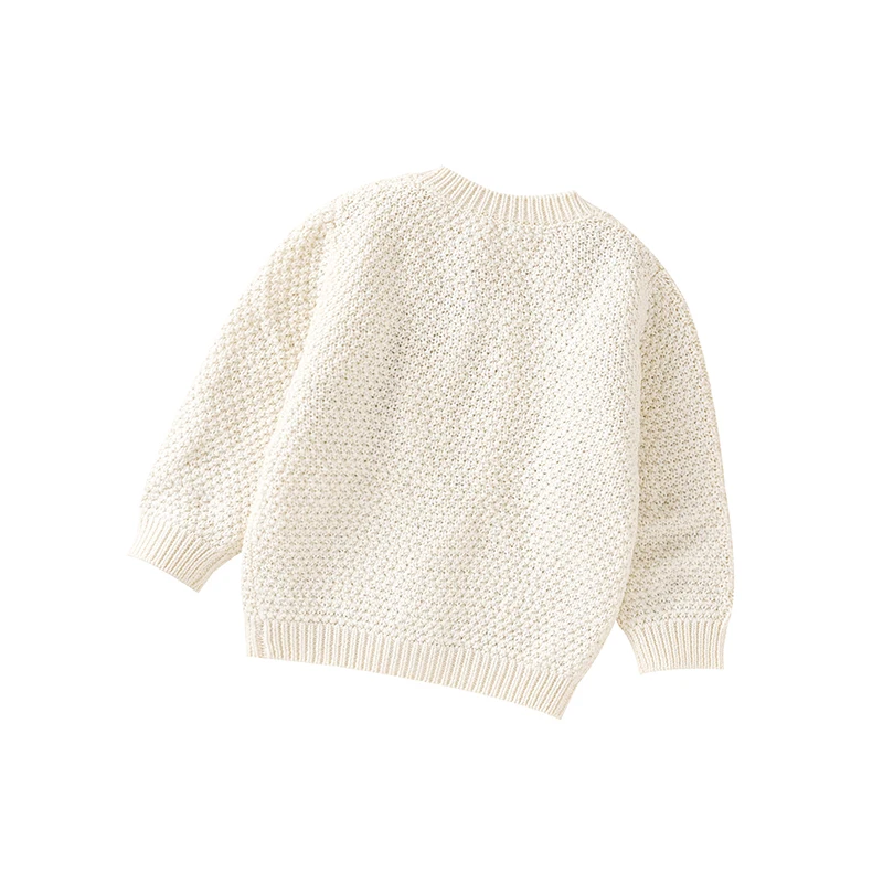 Alternative view of Fresh Solid Color Long Sleeve O-neck Knit Cotton Spring & Autumn Newborn Baby Boys & Girls Sweater For 6-36M Infant Sweatshirt