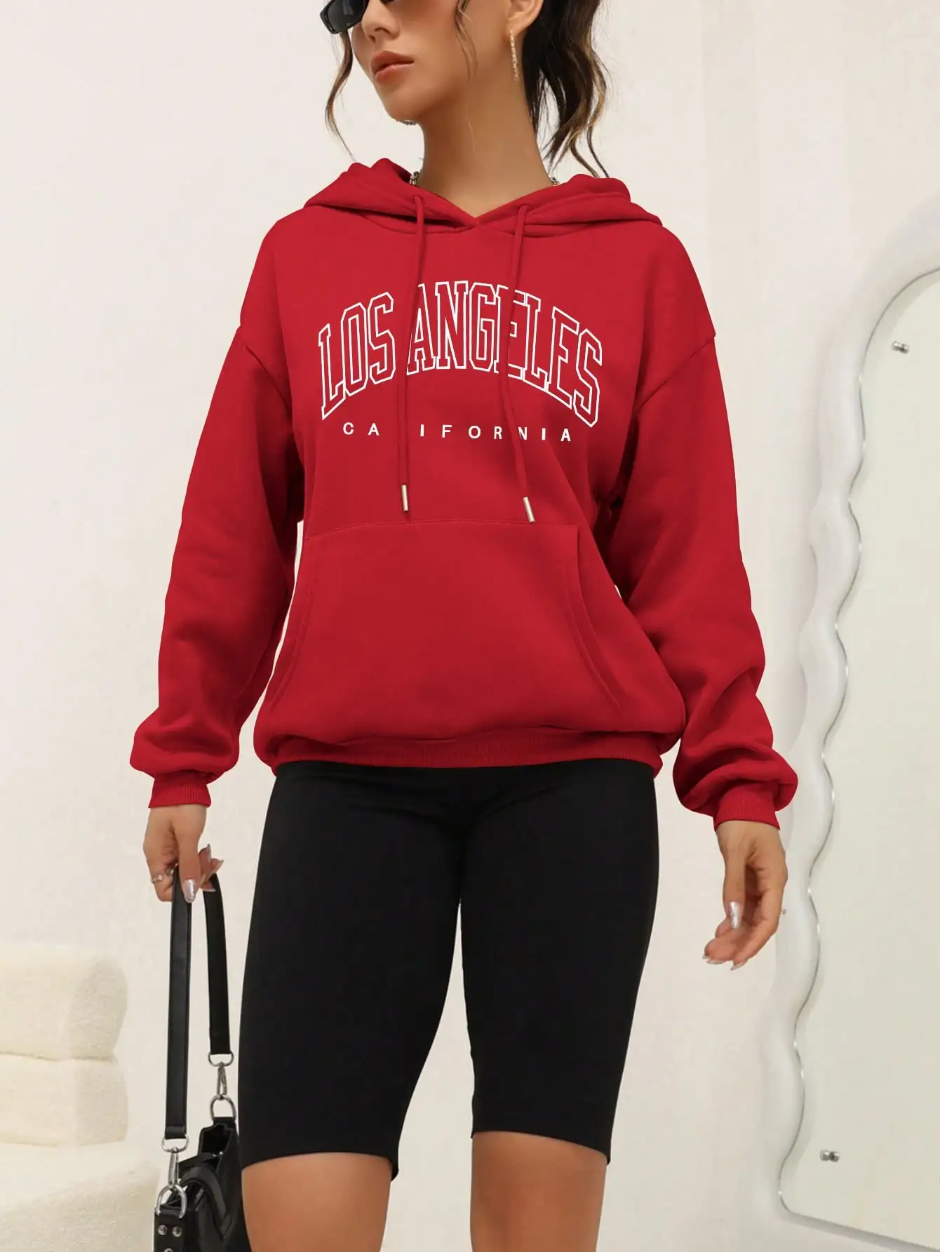Los Angeles Art Letter Design Women Streetwear American Style Fashion Sweatshirt Autumn Hip Hop Female Hoodies Casual Fleece Top