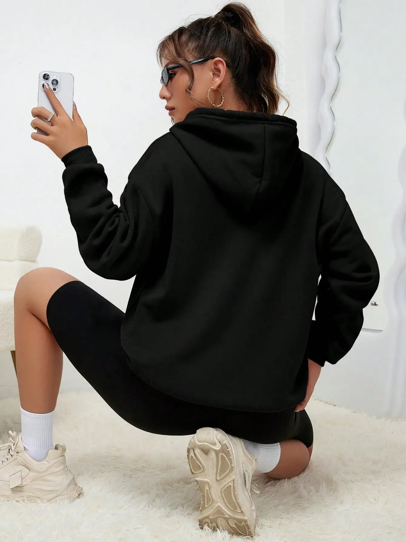 Alternative view of Los Angeles Art Letter Design Women Streetwear American Style Fashion Sweatshirt Autumn Hip Hop Female Hoodies Casual Fleece Top