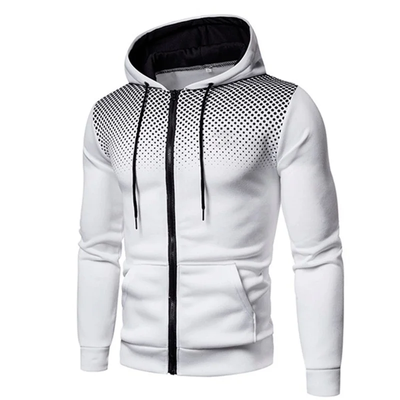 Alternative view of Mens Hoodie Zip Up Hoodie Sweatshirt Graphic Zipper Pocket Polka Pot Print Sports Outdoor Casual Daily Hoodies Slim Sweatshirts