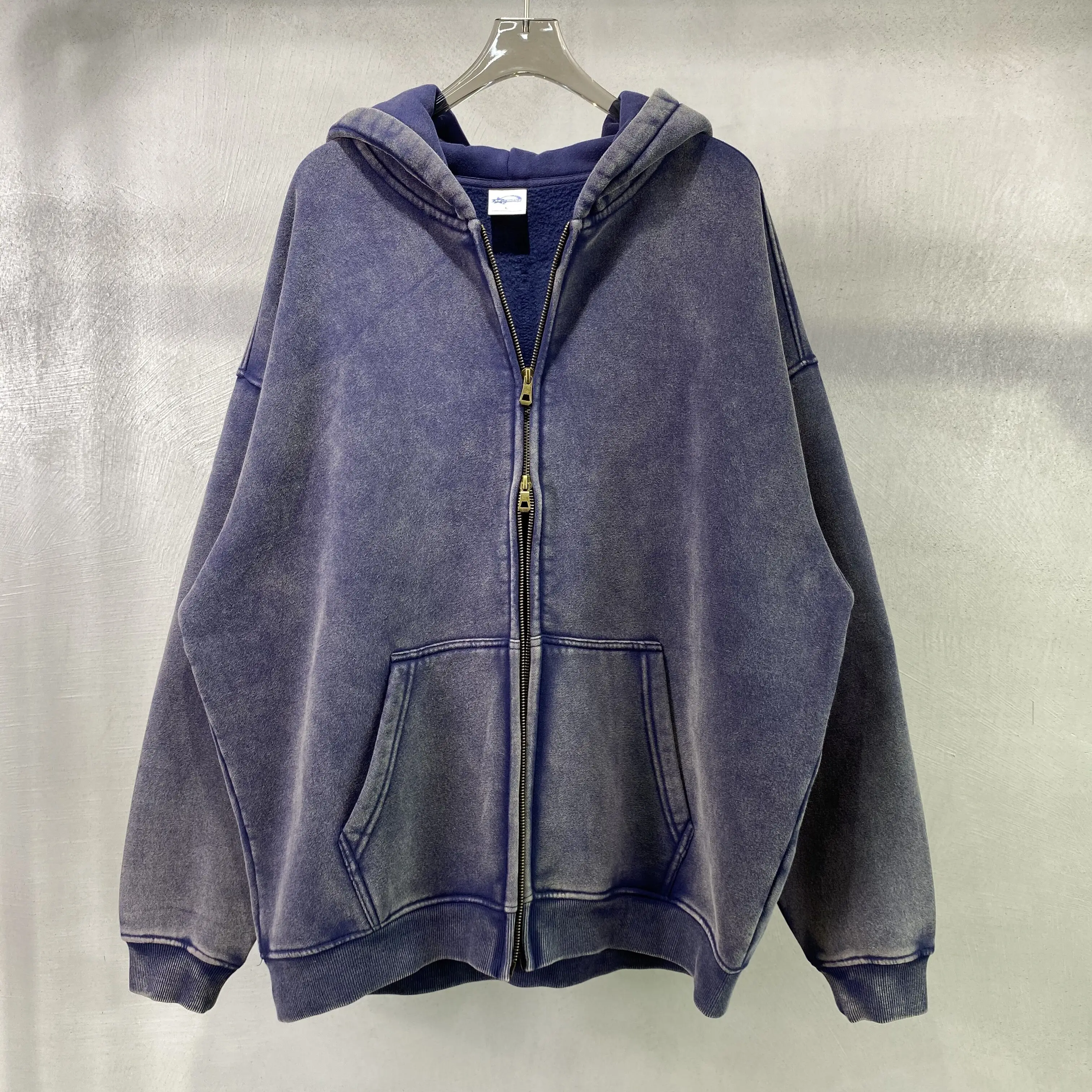 Alternative view of Batik fleece zippered hoodie