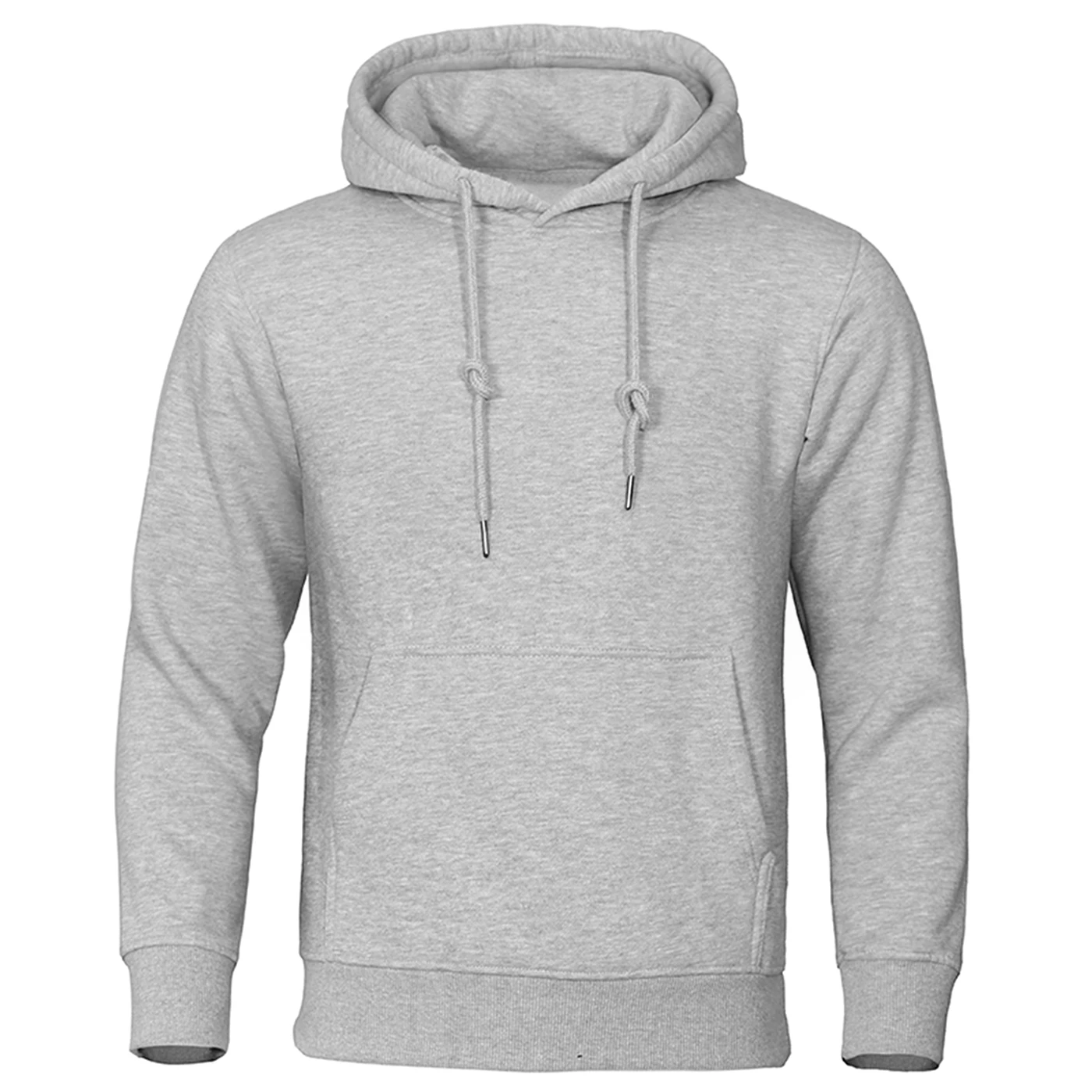 Alternative view of Solid Color Men Hoodies Fleece Warm Mens Sweatshirt Fashion Streetwear Casual Men's Loose Breathable Pullovers Brand Hoody