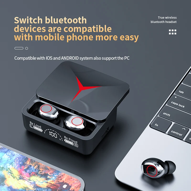 Alternative view of Original TWS M90 Wireless Headphones Gaming Earphone Bluetooth 5.3 Sport Earbuds with Mic Wireless Headset For iPhone Xiaomi