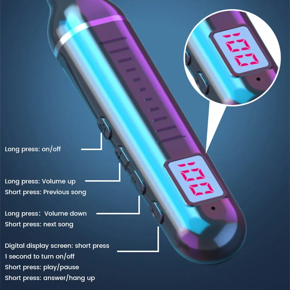 Alternative view of K58 Wireless Earphones Bluetooth 5.3 Neckband Headphones Gaming LED Display HIFI Headset Sports TWS Earbuds With Mic TF Card