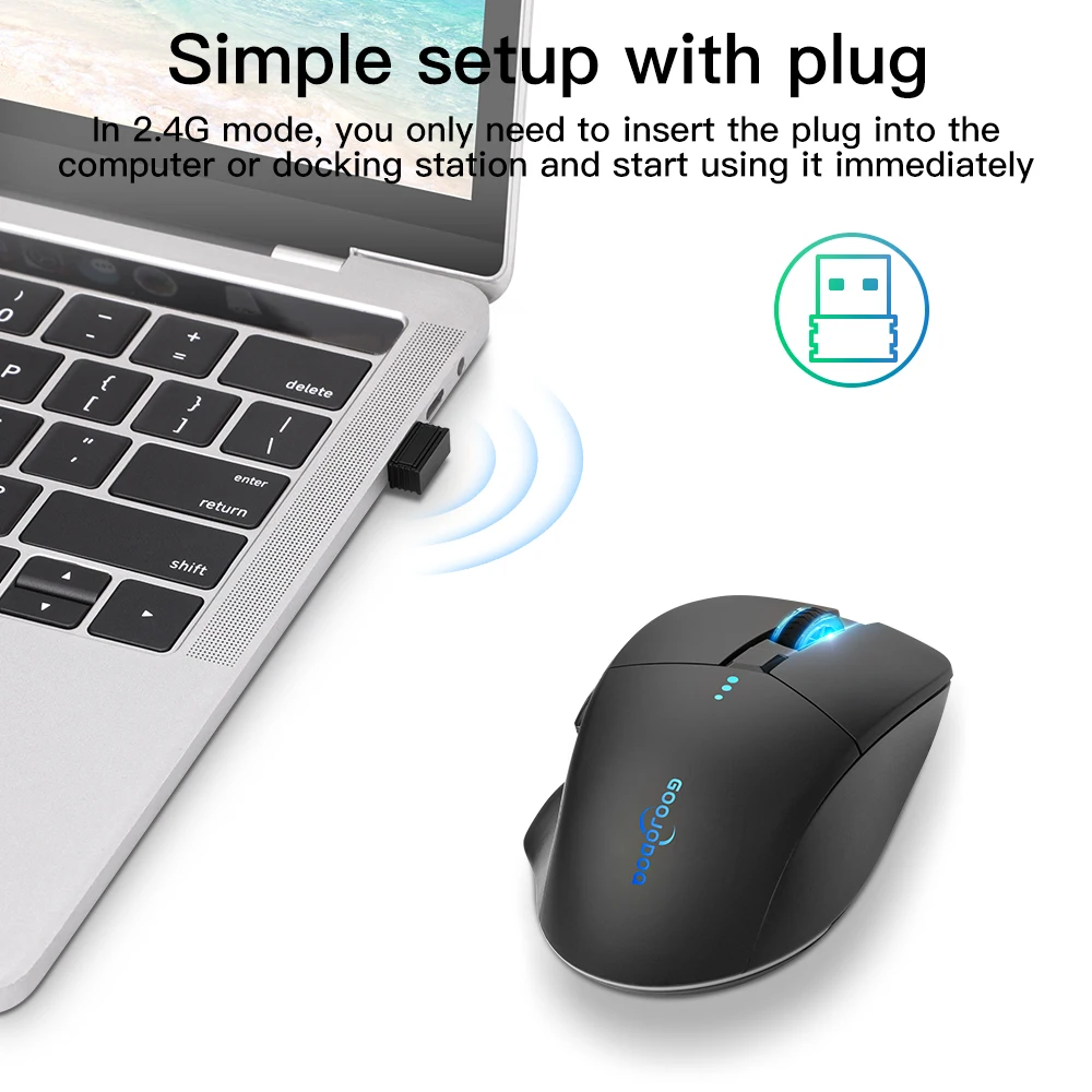 Bluetooth wireless mouse 2.4G mouse gamer 4000 DPI Optical Sensor 6 Mute Buttons For MacBook Tablet Laptop PC gaming mouse