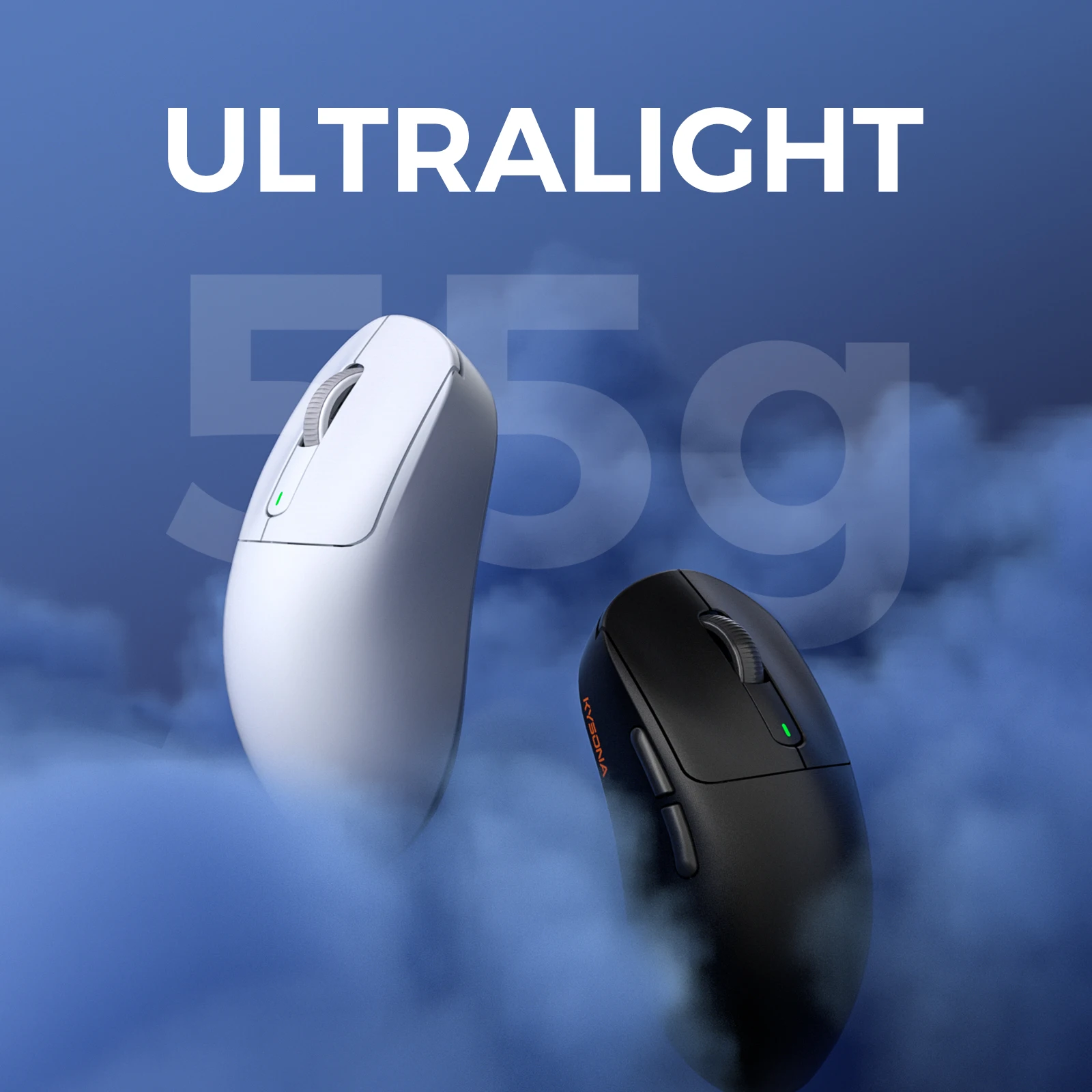 Alternative view of Kysona M600 Black PAW3395 Wireless Gaming Esports Mouse 55g 26000DPI 6 Buttons Optical PAM3395 Computer Mice For Laptop PC