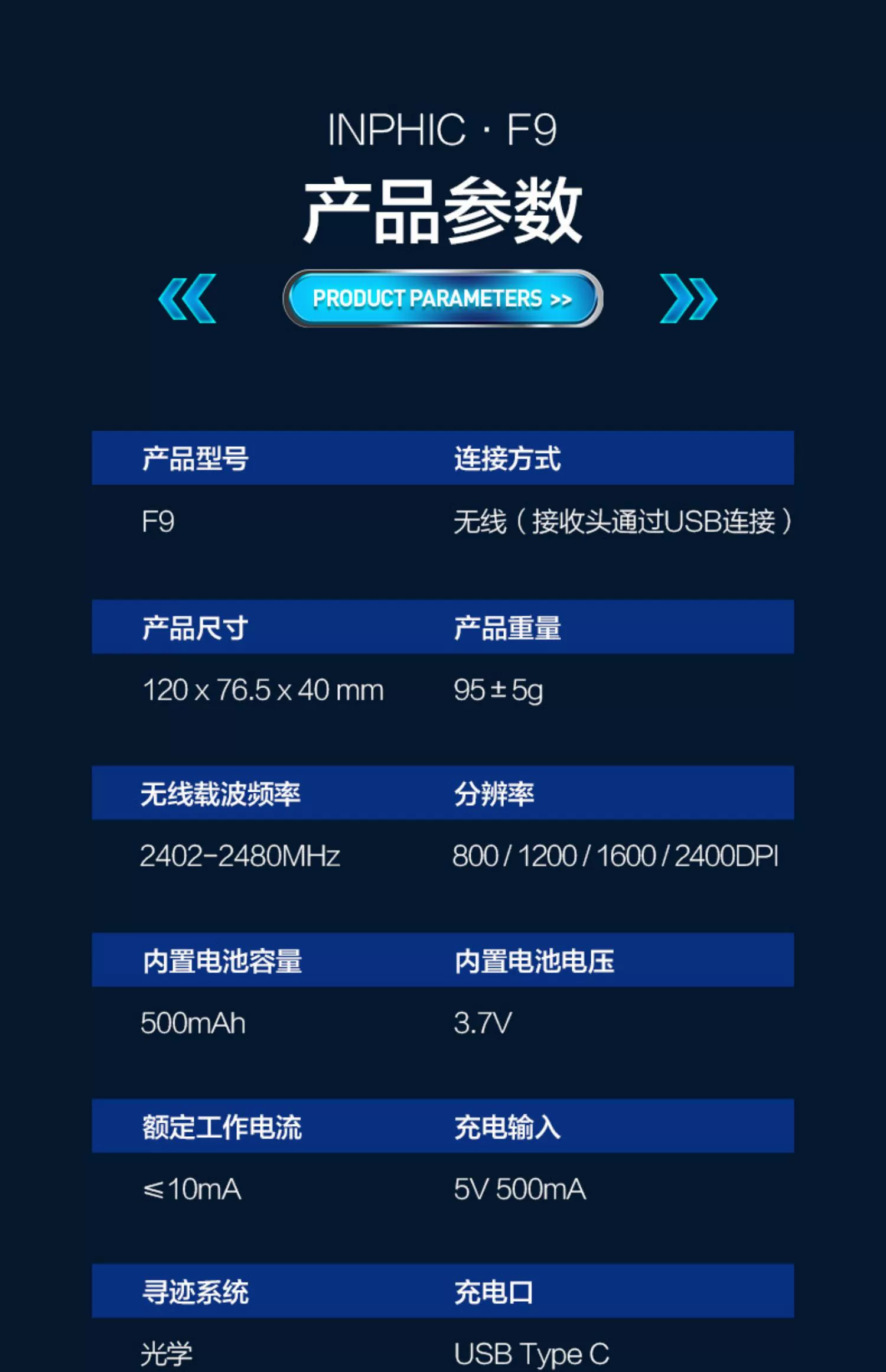 inphic F9 mecha wireless mouse rechargeable, silent, Typec office laptop unlimited inphic F9 mecha wireless mouse rechargeable, silent, Typec office laptop unlimited
