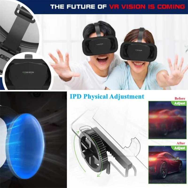 Alternative view of G10 IMAX 3D Movies Giant Screen Virtual Reality Glasses Google Cardboard Box VR Helmet for 4.7-7" Phone,Support Game Controller