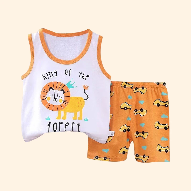 Alternative view of Children Sets Kids Vest Suit 2PCS Set Summer Cotton T-Shirt Girl Shorts Clothes Children Boys Girls Sleeveless Suit Wear Cloth