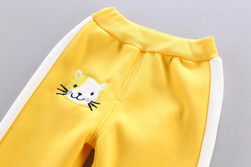 Winter Baby Fleece Clothing Sets Autumn Boys Girls Cotton Thicken Hooded Sweater Cartoon Bear Pants 3Pcs Kids Warm Outfits