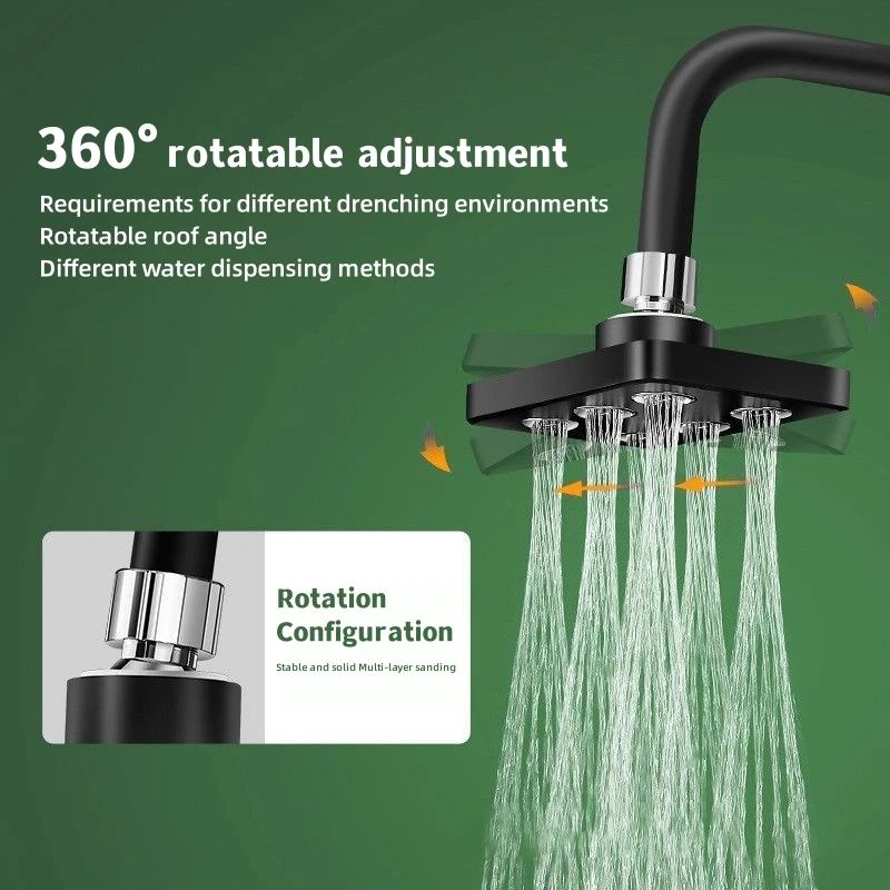 Alternative view of 360° Mini-Surround Pressurized Shower Head Large Water Rain Shower Head Showerhead Shower Bathroom Accessories