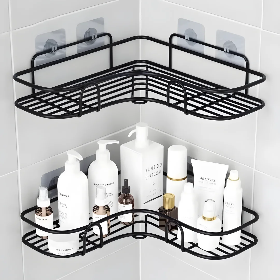 1/2PCS Bathroom Metal Shelf No-Drill Metal Corner Shelf Shower Storage Shelf Bracket Bathroom Accessory Organizer Shampoo Shelf
