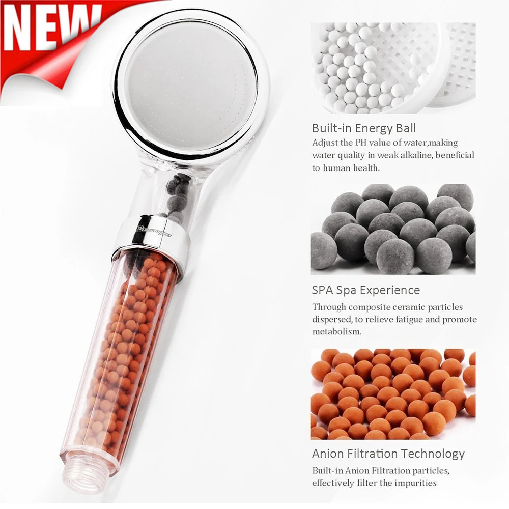 Alternative view of Bathroom Water Therapy Shower Negative Ion SPA Shower Head Water Saving Rainfall Shower Filter Head High Pressure Bath Spray