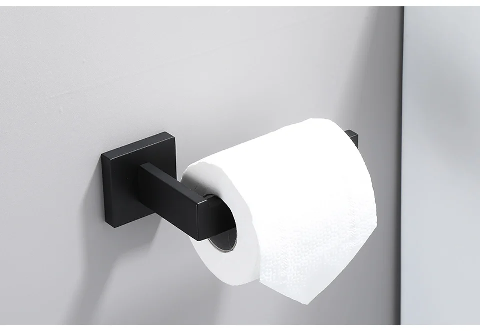 Bathroom Hardware Set Accessories Matt Black Shelf Robe Hook Hanger Towel Rail Bar Rack Tissue Paper Holder Stainless Steel Bathroom Hardware Set Accessories Matt Black Shelf Robe Hook Hanger Towel Rail Bar Rack Tissue Paper Holder Stainless Steel