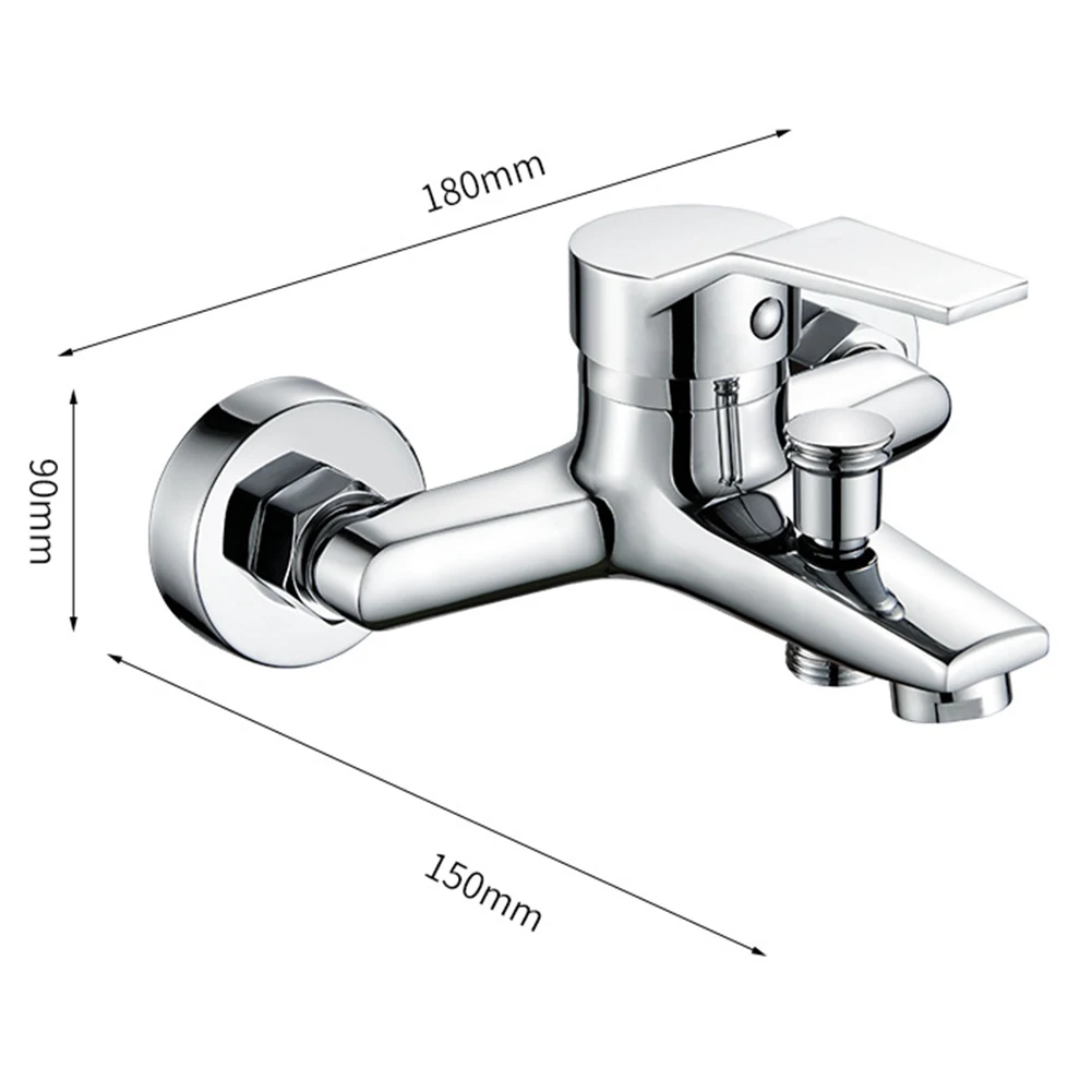 Zinc Alloy Basin Faucets Chrome Wall Mounted Hot Cold Water Dual Spout Mixer Tap For Bathroom Splitter Bath Shower Basin - Image 6
