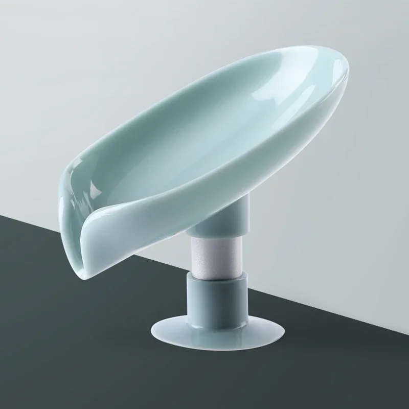 Alternative view of Bathroom Soap Holder Leaf Shape Soap Dish Suction Cup Sponge Rack Portable Soap Drain Box Kitchen Bathroom Accessories