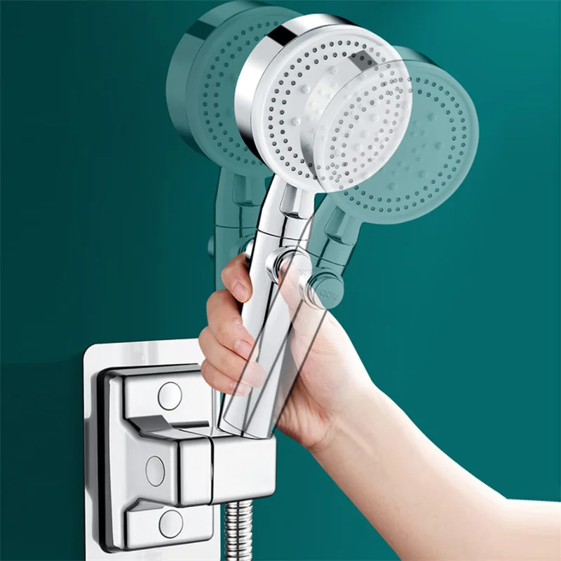 Shower Head Holder Adjustable Wall Mounted Shower Holder Self-Adhesive Showerhead Handheld Bracket Bathroom Accessories 1pc